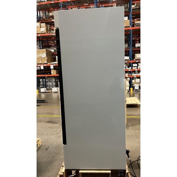 Scratch and Dent Avantco GDC-23-HC 28 3/8" White Customizable Swing Glass Door Merchandiser Refrigerator with LED Lighting