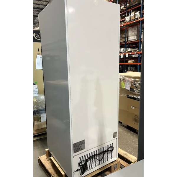 Scratch and Dent Avantco GDC-23-HC 28 3/8" White Customizable Swing Glass Door Merchandiser Refrigerator with LED Lighting