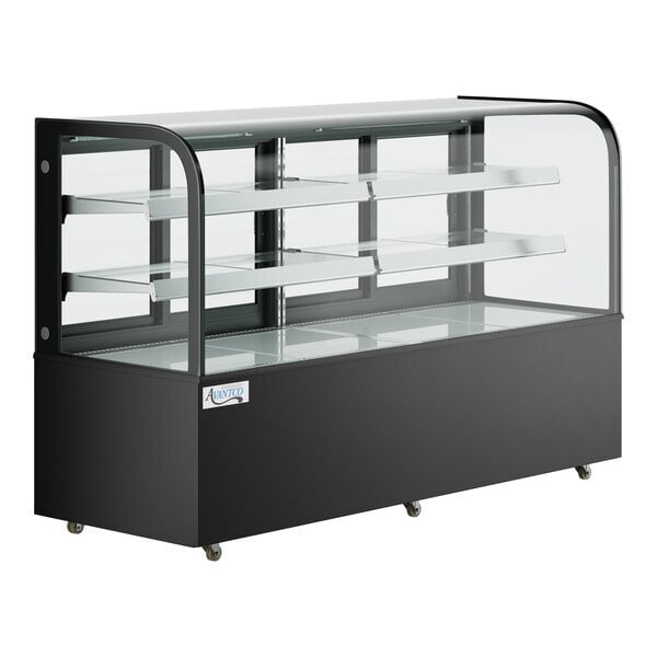 Scratch and Dent Avantco BCD-72 72" Curved Glass Black Dry Bakery Display Case