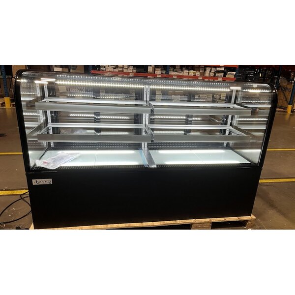 Scratch and Dent Avantco BCD-72 72" Curved Glass Black Dry Bakery Display Case