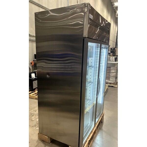 Scratch and Dent Avantco Z2-R-GHC 54" Glass Door Stainless Steel Reach-In Refrigerator