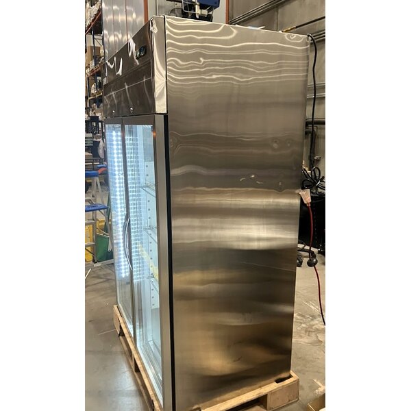 Scratch and Dent Avantco Z2-R-GHC 54" Glass Door Stainless Steel Reach-In Refrigerator