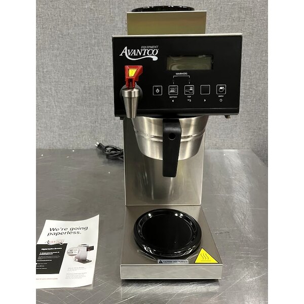 Scratch and Dent Avantco CMAD2 Digital Automatic Coffee Maker with 1 Upper and 1 Lower Decanter