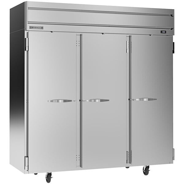 Scratch and Dent Beverage-Air HFPS3HC-1S Horizon Series 78" 3 Door Top Mounted Reach-In Freezer