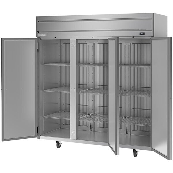 Scratch and Dent Beverage-Air HFPS3HC-1S Horizon Series 78" 3 Door Top Mounted Reach-In Freezer
