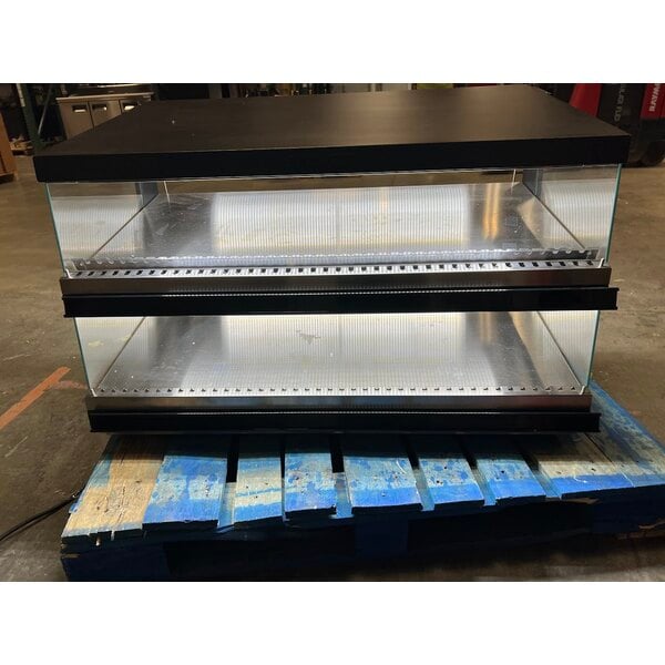 Scratch and Dent ServIt OAM-121D 42" Full Service Slanted 2-Shelf Countertop Heated Display Merchandiser - 1860W, 120V