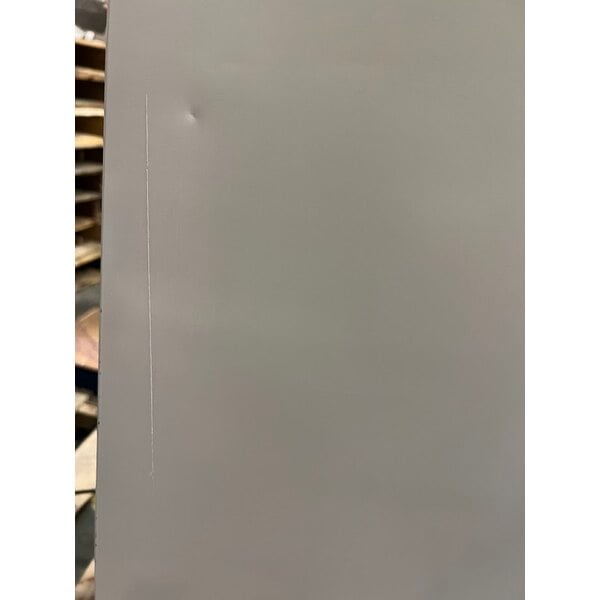 Scratch and Dent Galaxy GDN-5 16 9/16" White Swing Glass Door Merchandiser Refrigerator with Red, White, and Blue LED Lighting