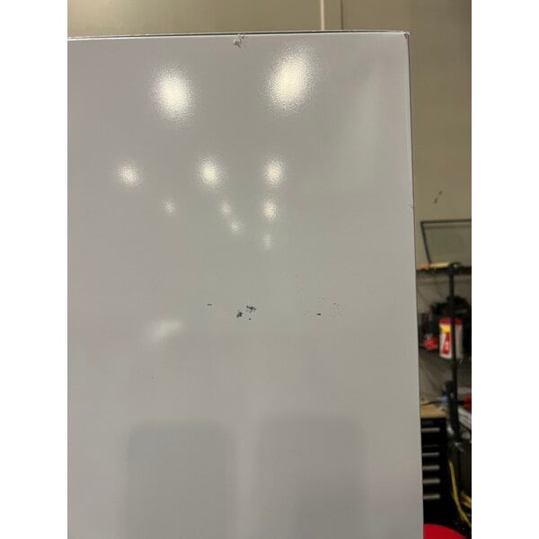 Scratch and Dent Galaxy GDN-5 16 9/16" White Swing Glass Door Merchandiser Refrigerator with Red, White, and Blue LED Lighting