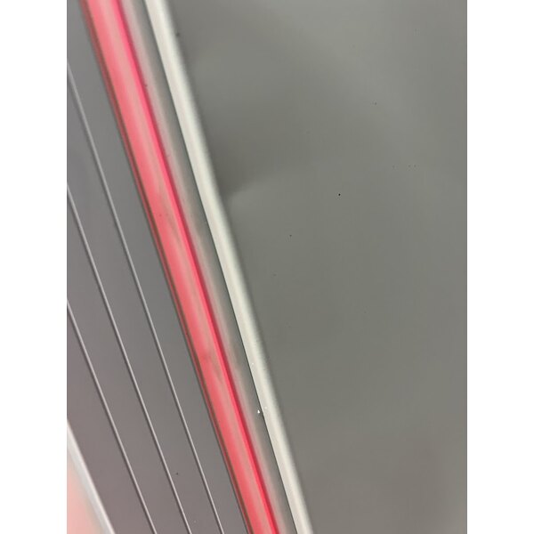 Scratch and Dent Galaxy GDN-5 16 9/16" White Swing Glass Door Merchandiser Refrigerator with Red, White, and Blue LED Lighting