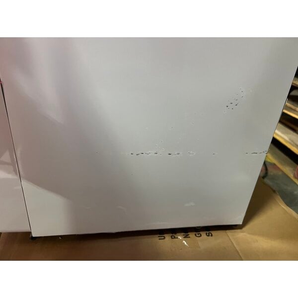 Scratch and Dent Galaxy GDN-5 16 9/16" White Swing Glass Door Merchandiser Refrigerator with Red, White, and Blue LED Lighting