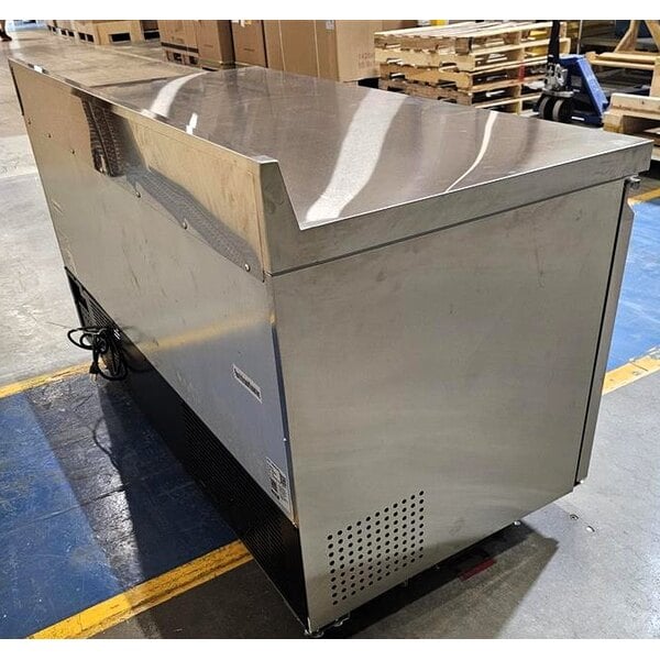 Scratch and Dent Avantco SS-WT-60R-HC 60" Two Door Stainless Steel ADA Height Worktop Refrigerator with 3 1/2" Backsplash