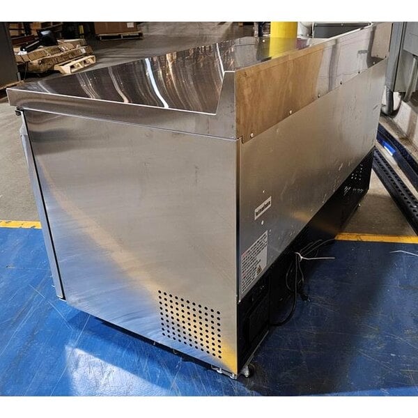 Scratch and Dent Avantco SS-WT-60R-HC 60" Two Door Stainless Steel ADA Height Worktop Refrigerator with 3 1/2" Backsplash