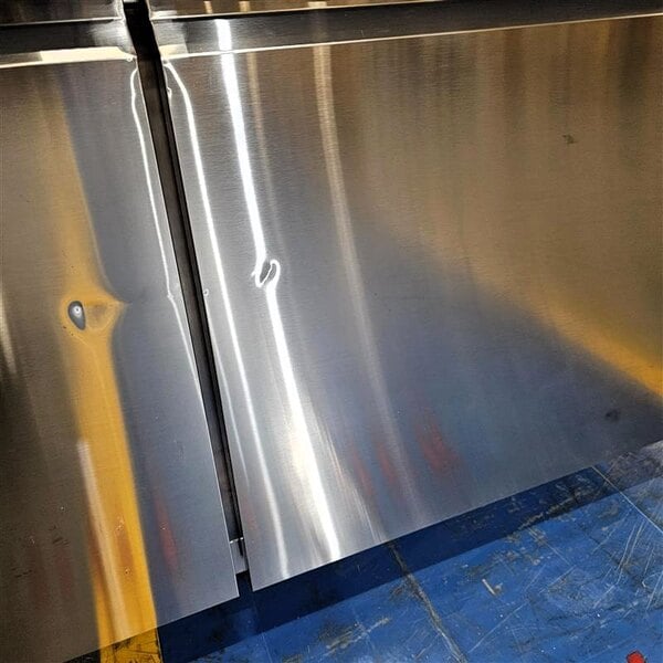 Scratch and Dent Avantco SS-WT-60R-HC 60" Two Door Stainless Steel ADA Height Worktop Refrigerator with 3 1/2" Backsplash