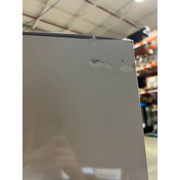 Scratch and Dent Galaxy GDN-5 16 9/16" White Swing Glass Door Merchandiser Refrigerator with Red, White, and Blue LED Lighting