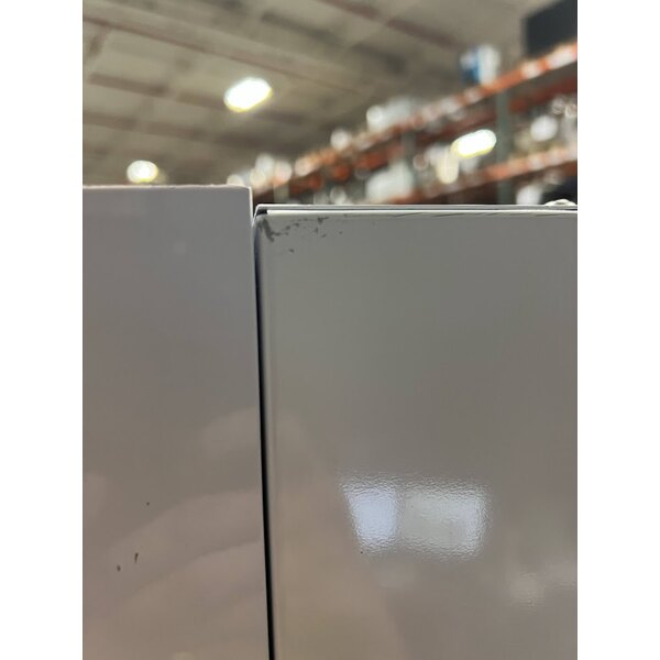 Scratch and Dent Galaxy GDN-5 16 9/16" White Swing Glass Door Merchandiser Refrigerator with Red, White, and Blue LED Lighting