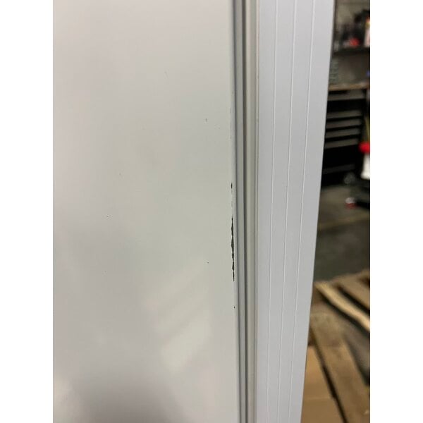 Scratch and Dent Galaxy GDN-5 16 9/16" White Swing Glass Door Merchandiser Refrigerator with Red, White, and Blue LED Lighting