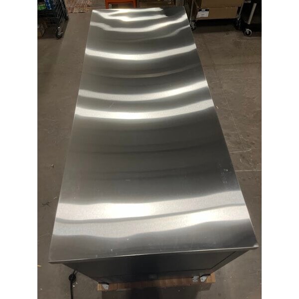 Scratch and Dent Avantco UBB-3G-HC 69" Black Counter Height Glass Door Back Bar Refrigerator with LED Lighting