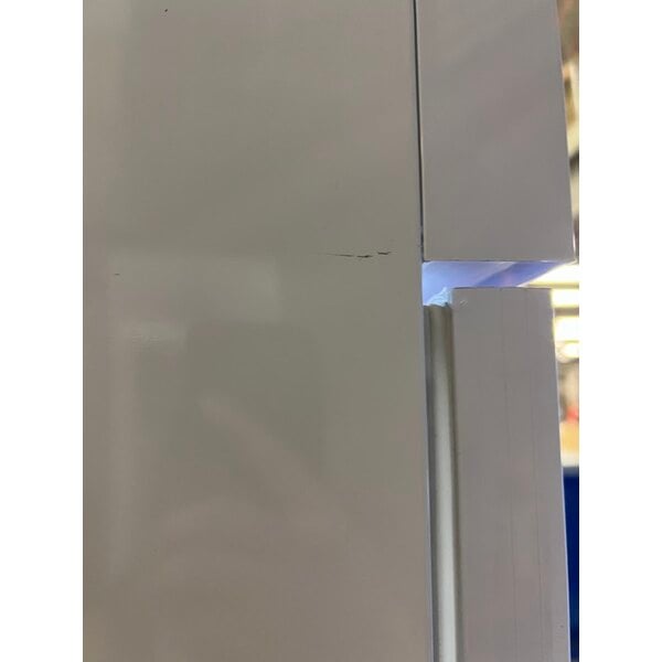 Scratch and Dent Galaxy GDN-5 16 9/16" White Swing Glass Door Merchandiser Refrigerator with Red, White, and Blue LED Lighting