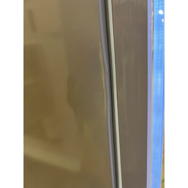 Scratch and Dent Galaxy GDN-5 16 9/16" White Swing Glass Door Merchandiser Refrigerator with Red, White, and Blue LED Lighting