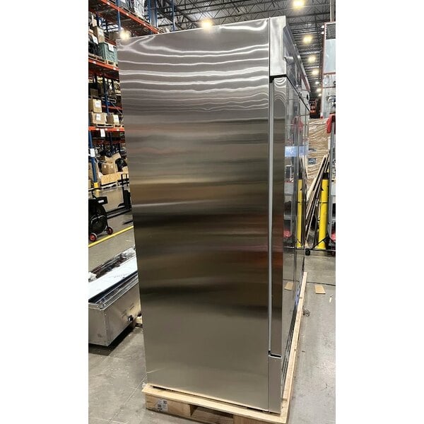 Scratch and Dent Avantco SS-3F-HC 81 5/16" Stainless Steel Solid Door Reach-In Freezer