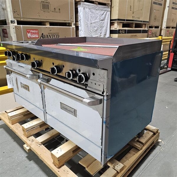 Scratch and Dent Garland G60-4G36RR Liquid Propane 4 Burner 60" Range with 36" Griddle and 2 Standard Ovens - 262,000 BTU
