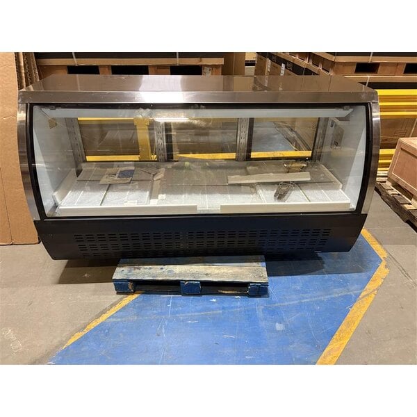Scratch and Dent Avantco DLC82-HC-B 82" Black Curved Glass Refrigerated Deli Case