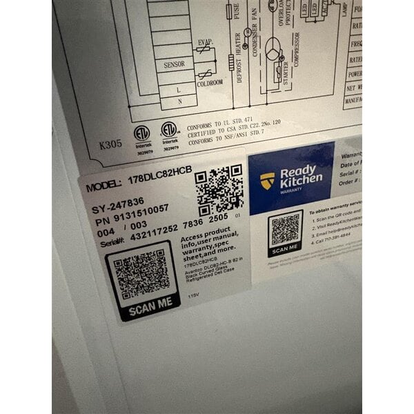 Scratch and Dent Avantco DLC82-HC-B 82" Black Curved Glass Refrigerated Deli Case