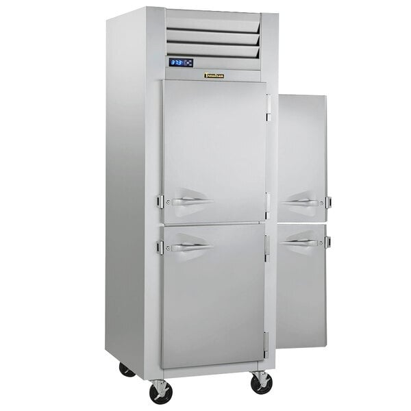 Scratch and Dent Traulsen G10003P 1 Section Solid Half Door Pass-Through Refrigerator - Right / Left Hinged Doors