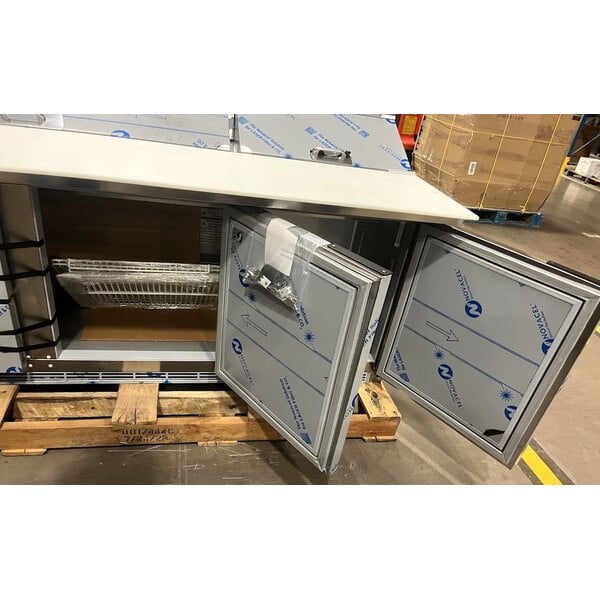 Scratch and Dent Beverage-Air SPED72HC-18C-2 72" 2 Door 2 Drawer Mega Top Refrigerated Sandwich Prep Table