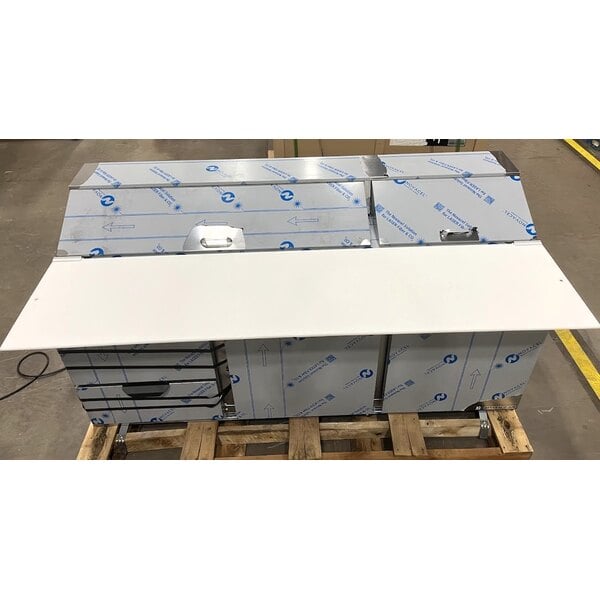 Scratch and Dent Beverage-Air SPED72HC-18C-2 72" 2 Door 2 Drawer Mega Top Refrigerated Sandwich Prep Table