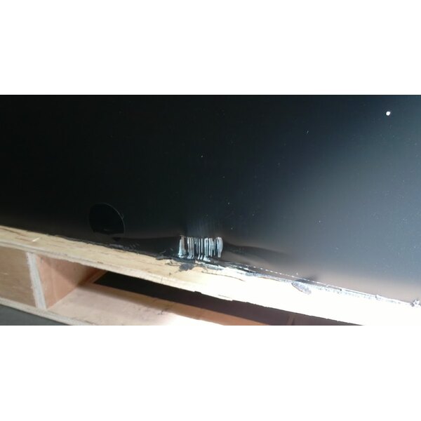 Scratch and Dent Avantco UBB-72-HC 73" Black Counter Height Narrow Solid Door Back Bar Refrigerator with LED Lighting