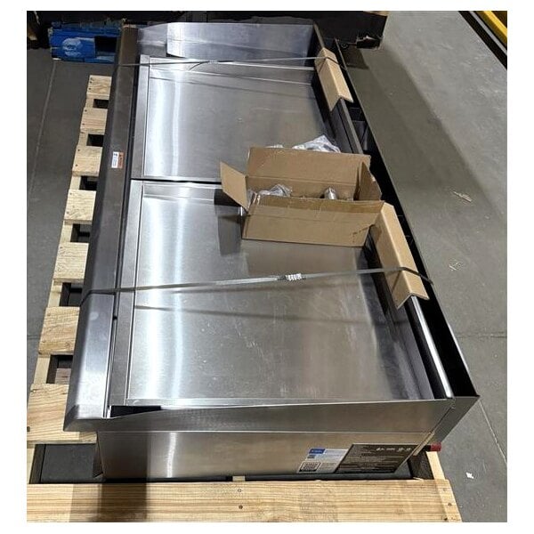 Scratch and Dent Cooking Performance Group GTU-CPG-60-N Ultra Series 60" Chrome Plated Natural Gas 5-Burner Countertop Griddle - 150,000 BTU