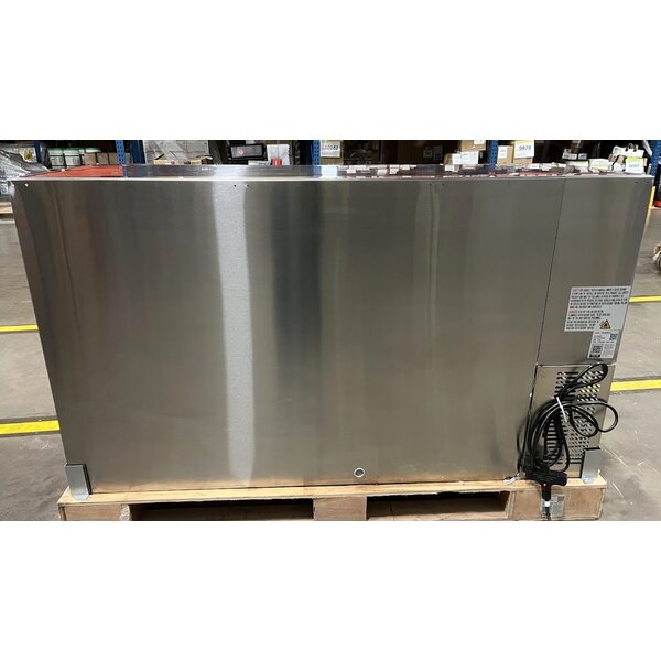 Scratch and Dent Avantco UBB-60S-GT-S 60" Stainless Steel Underbar Height Narrow Sliding Glass Door Back Bar Refrigerator with Galvanized Top and LED Lighting