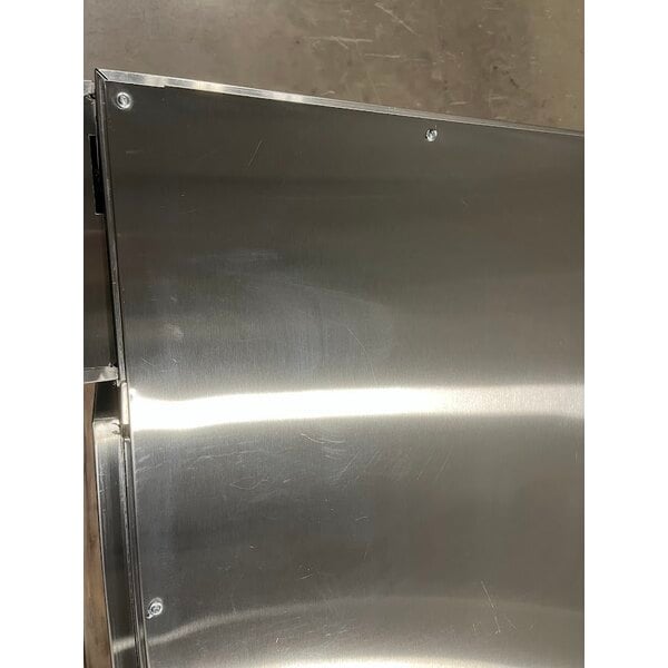 Scratch and Dent Avantco UBB-60S-GT-S 60" Stainless Steel Underbar Height Narrow Sliding Glass Door Back Bar Refrigerator with Galvanized Top and LED Lighting