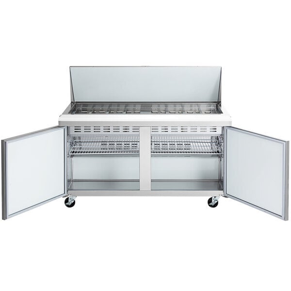 Scratch and Dent Avantco APT-60M-HC 60" 2 Door Mega Top Refrigerated Sandwich Prep Table