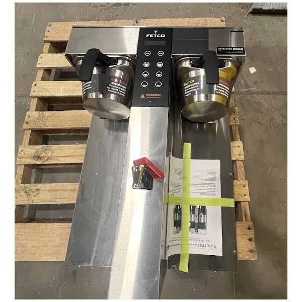 Scratch and Dent Fetco CBS-1242 Plus Series Twin Automatic Digital Coffee Brewer With Metal Brew Basket - 208/240V, 4600W