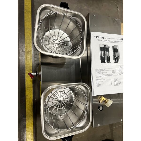 Scratch and Dent Fetco CBS-1242 Plus Series Twin Automatic Digital Coffee Brewer With Metal Brew Basket - 208/240V, 4600W