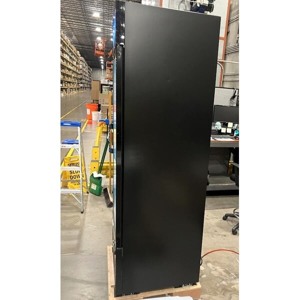 Scratch and Dent Avantco GDC-12F-HC 27" Black Customizable Swing Glass Door Merchandiser Freezer with LED Lighting