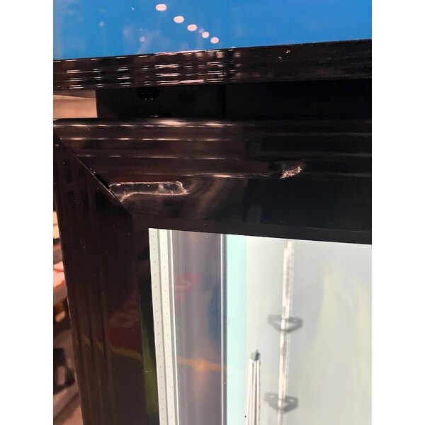 Scratch and Dent Avantco GDC-12F-HC 27" Black Customizable Swing Glass Door Merchandiser Freezer with LED Lighting