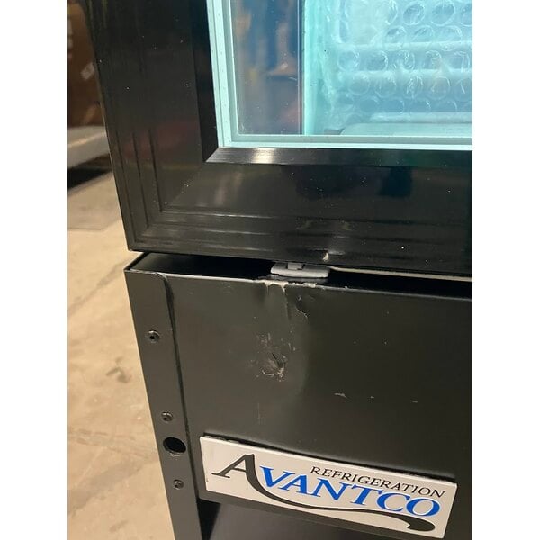 Scratch and Dent Avantco GDC-12F-HC 27" Black Customizable Swing Glass Door Merchandiser Freezer with LED Lighting