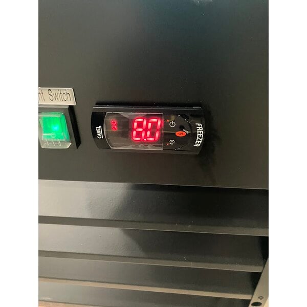 Scratch and Dent Avantco GDC-12F-HC 27" Black Customizable Swing Glass Door Merchandiser Freezer with LED Lighting