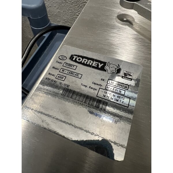 Scratch and Dent Tor Rey W-LABEL40L 40 lb. WiFi Price Computing Scale with Thermal Label Printer, Legal For Trade