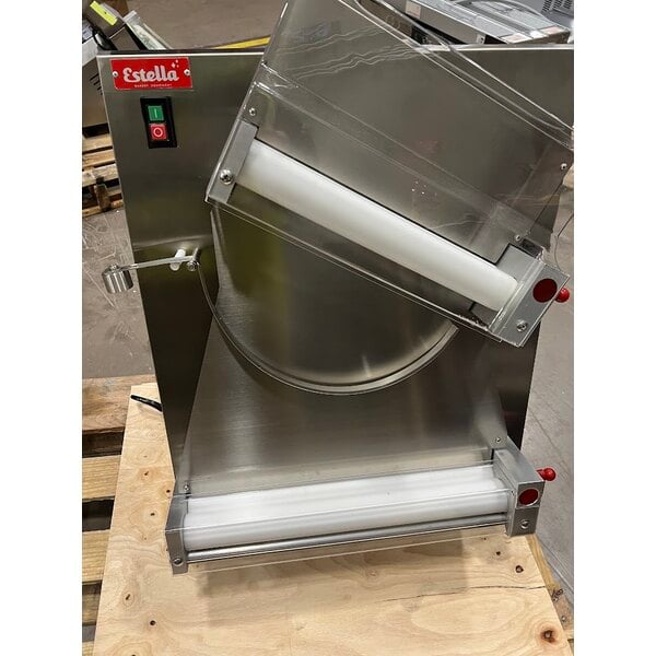 Scratch and Dent Estella EDS18D 18" Countertop Two Stage Dough Sheeter - 120V, 1/2 HP
