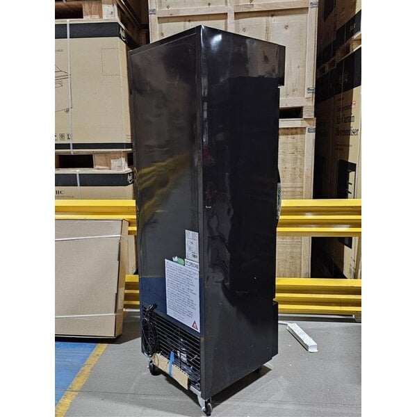 Scratch and Dent MainStreet Equipment GMC-12 23 5/8" Black Swing Glass Door Merchandiser Refrigerator - 120V