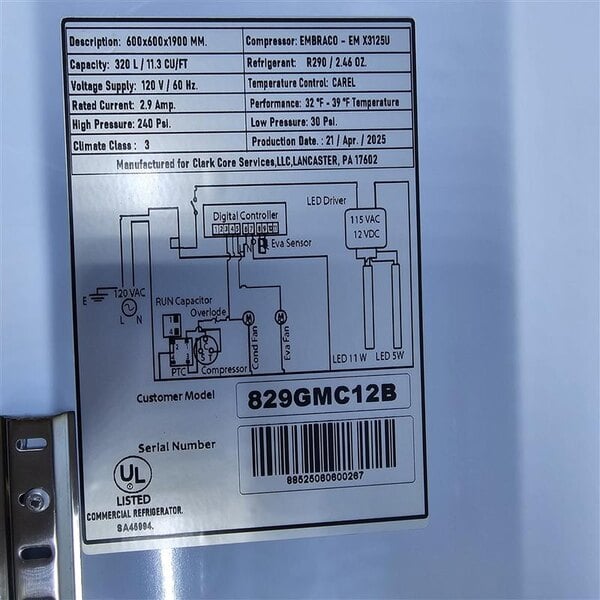 Scratch and Dent MainStreet Equipment GMC-12 23 5/8" Black Swing Glass Door Merchandiser Refrigerator - 120V