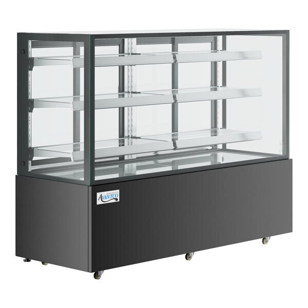 Scratch and Dent Avantco BCFD-72 70 7/8" Black Square Dry Bakery Display Case with LED Lighting