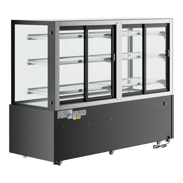 Scratch and Dent Avantco BCFD-72 70 7/8" Black Square Dry Bakery Display Case with LED Lighting