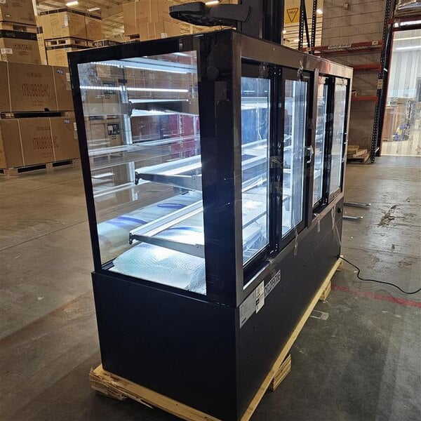 Scratch and Dent Avantco BCFD-72 70 7/8" Black Square Dry Bakery Display Case with LED Lighting