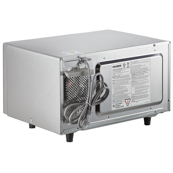 Scratch and Dent Solwave EM025FJT-S0SA00 Stainless Steel Commercial Microwave with Push Button Controls - 120V, 1000W