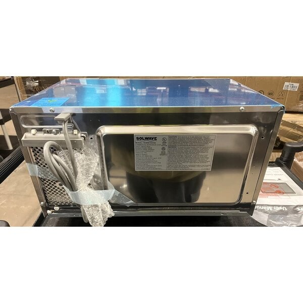 Scratch and Dent Solwave EM025FJT-S0SA00 Stainless Steel Commercial Microwave with Push Button Controls - 120V, 1000W